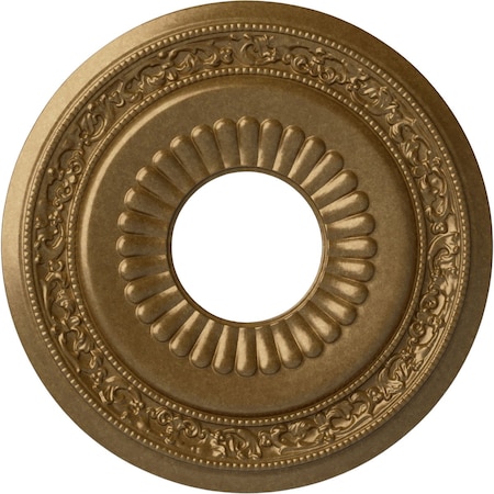 Ekena Millwork Lauren Ceiling Medallion (Fits Canopies up to 6 1/4"), 20 5/8"OD x 6 1/4"ID x 1 3/8"P, Pale Gold CM20LNPAS
